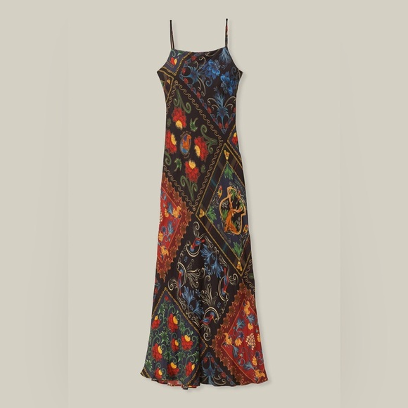FARM RIO Black Mixed Arabesque Scarves Sleeveless Lenzing™ Ecovero™ Maxi Dress - Picture 5 of 5